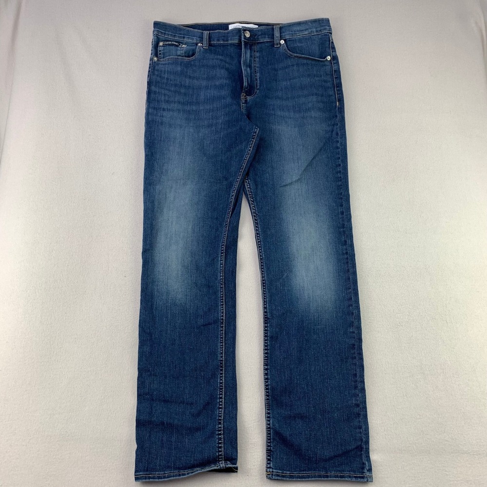 Calvin Klein Jeans Straight Leg Jeans Mens 36 Blue Classic Stretch Classic